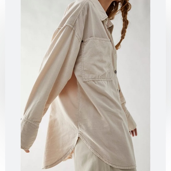 New We The Free x Free People Buttondown Baby Corduroy Oversized Top / Jacket - Picture 3 of 15